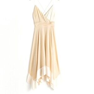 & Other Stories NWOT Cream Ivory 100% Silk Strappy Midi Dress Small wedding